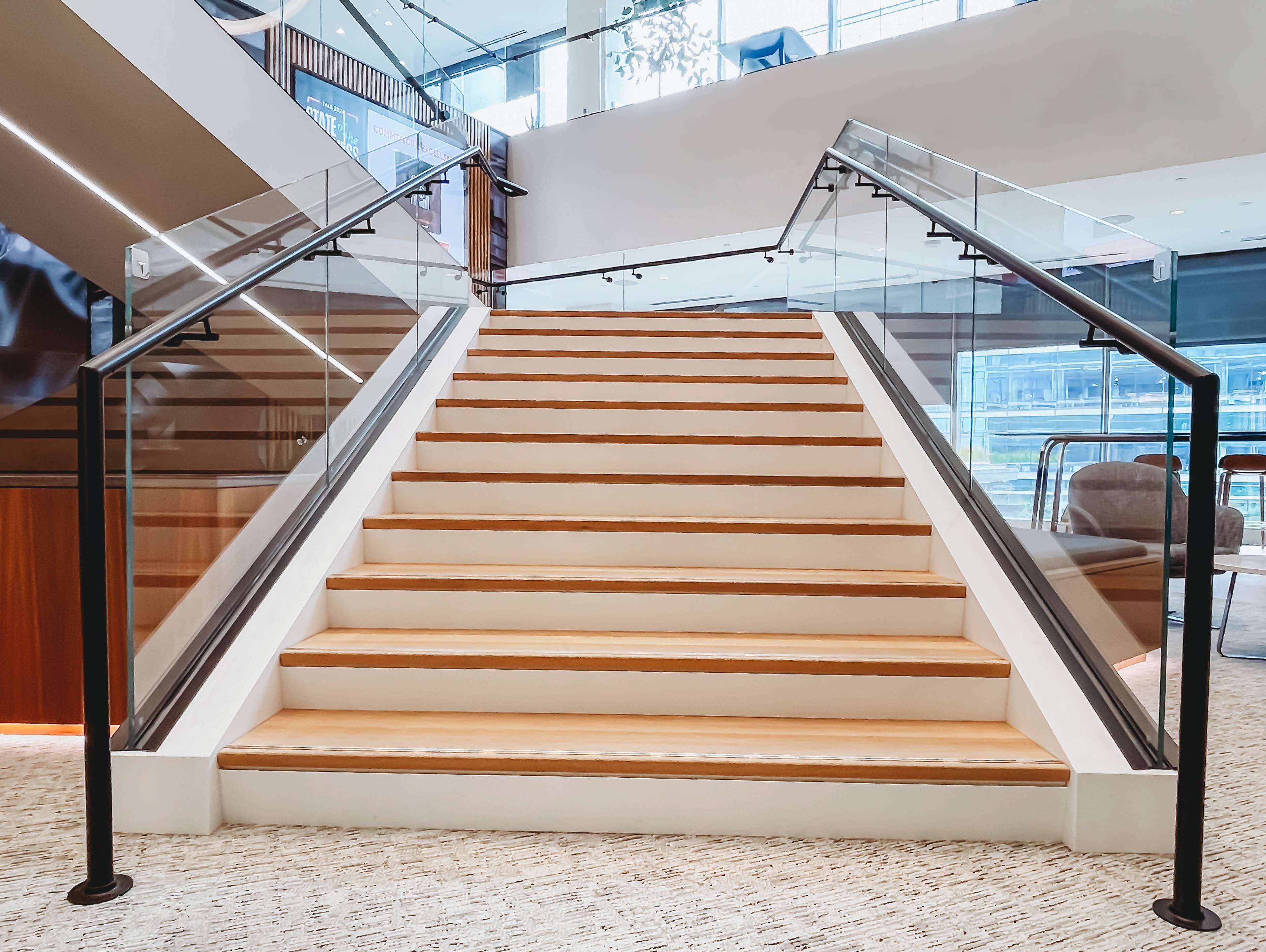 Grand Entry Stair with Glass Railing project detail