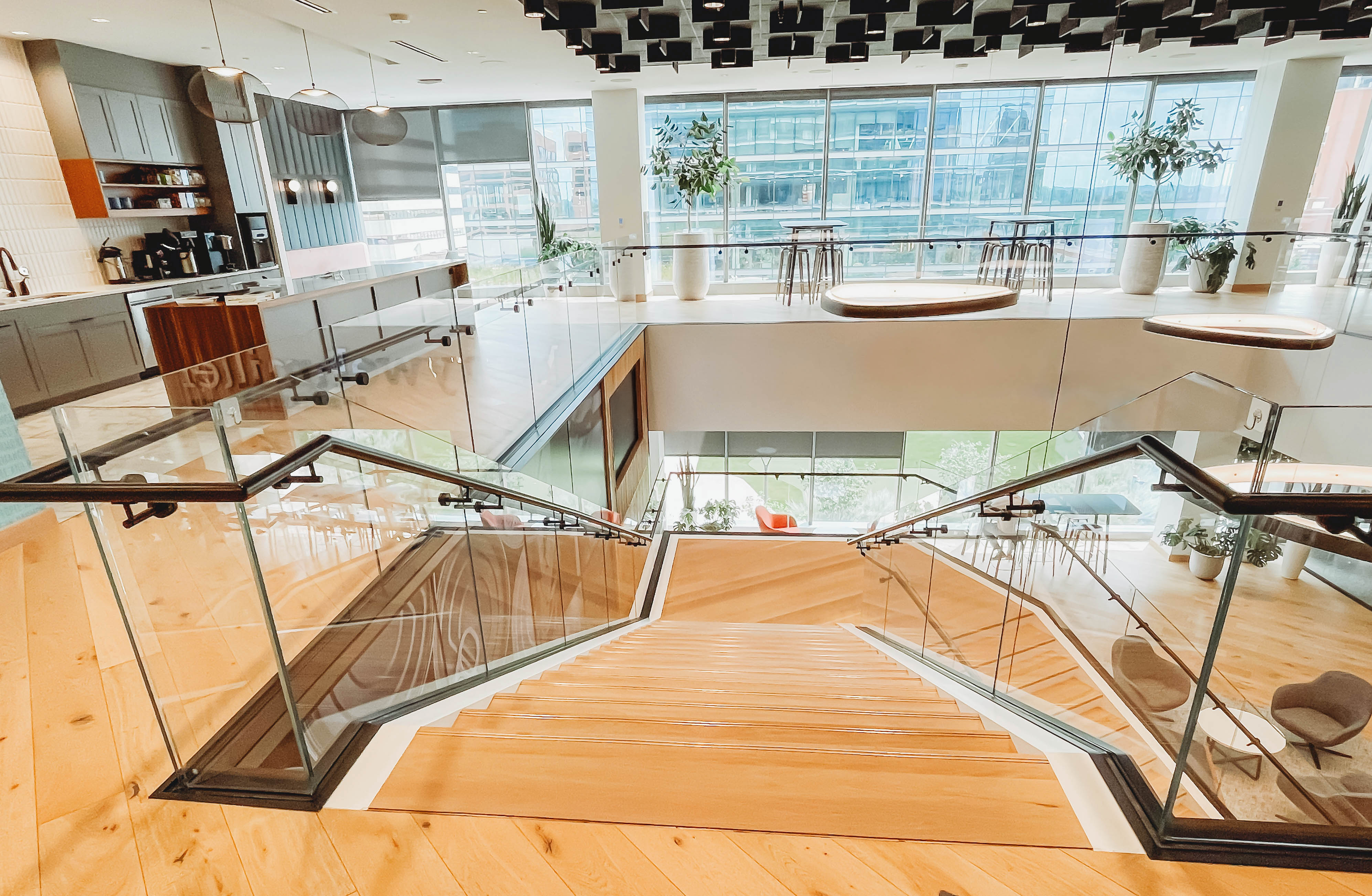 Grand Entry Stair with Glass Railing project detail