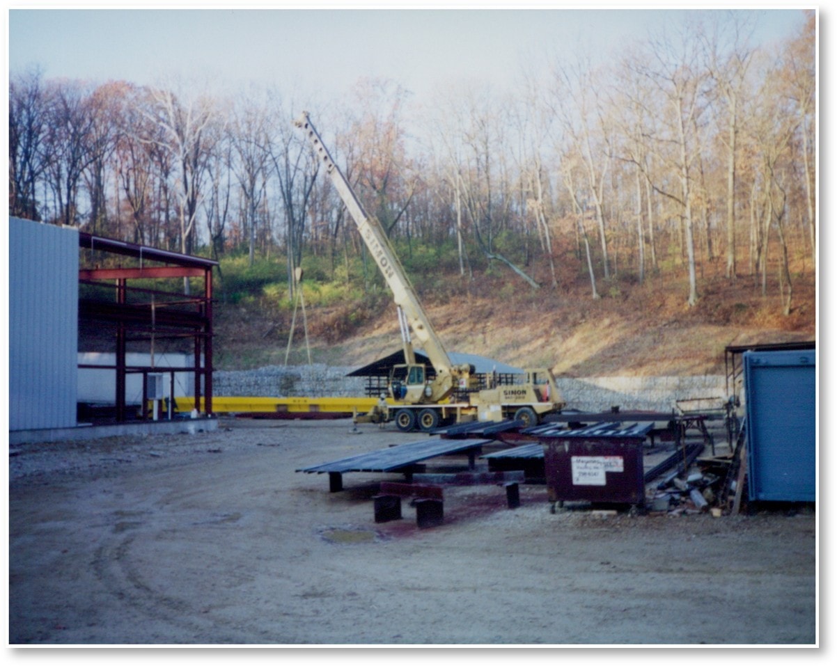 Steel frame erection for the 12,000 SF addition