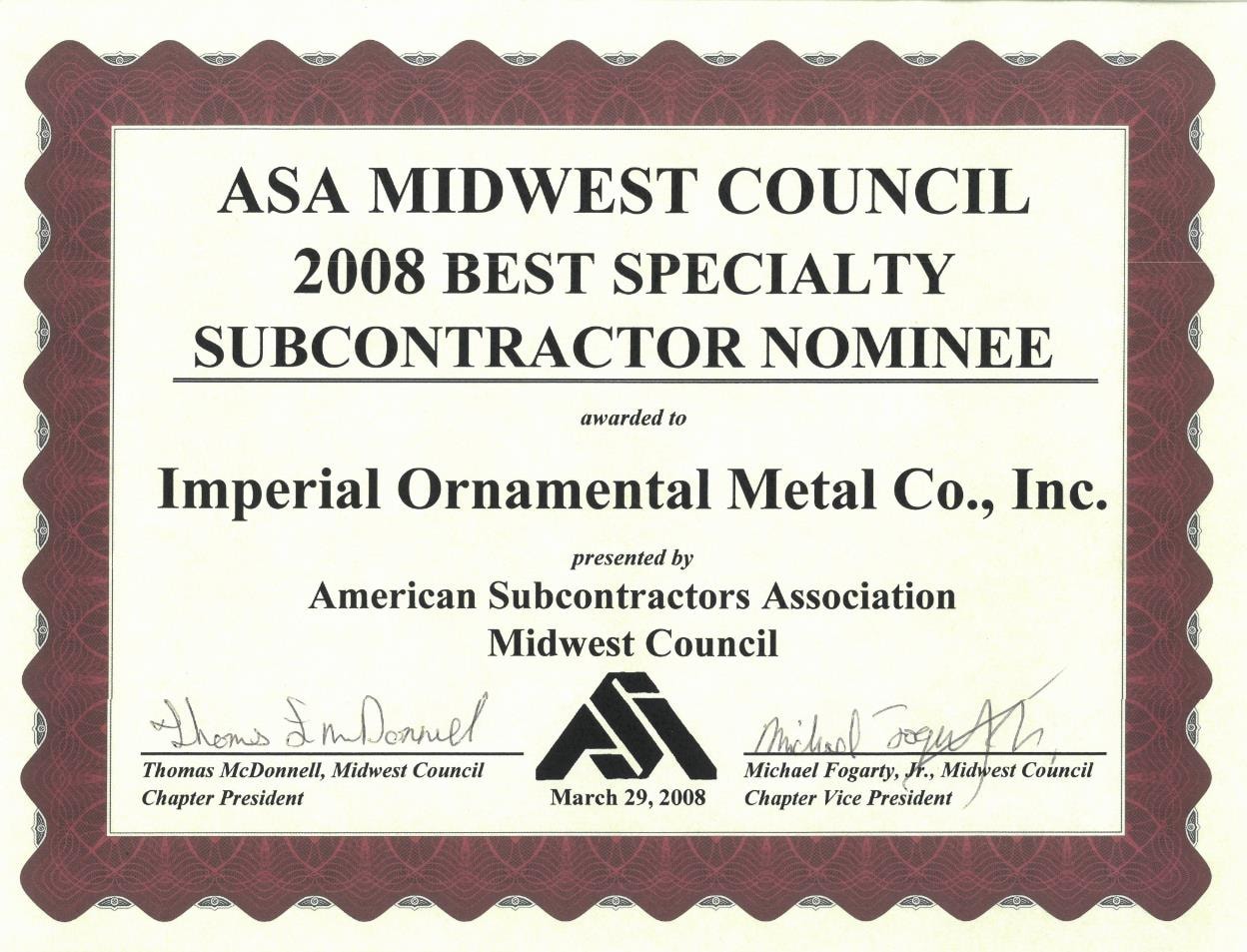 2008 ASA SSOTY Nominee