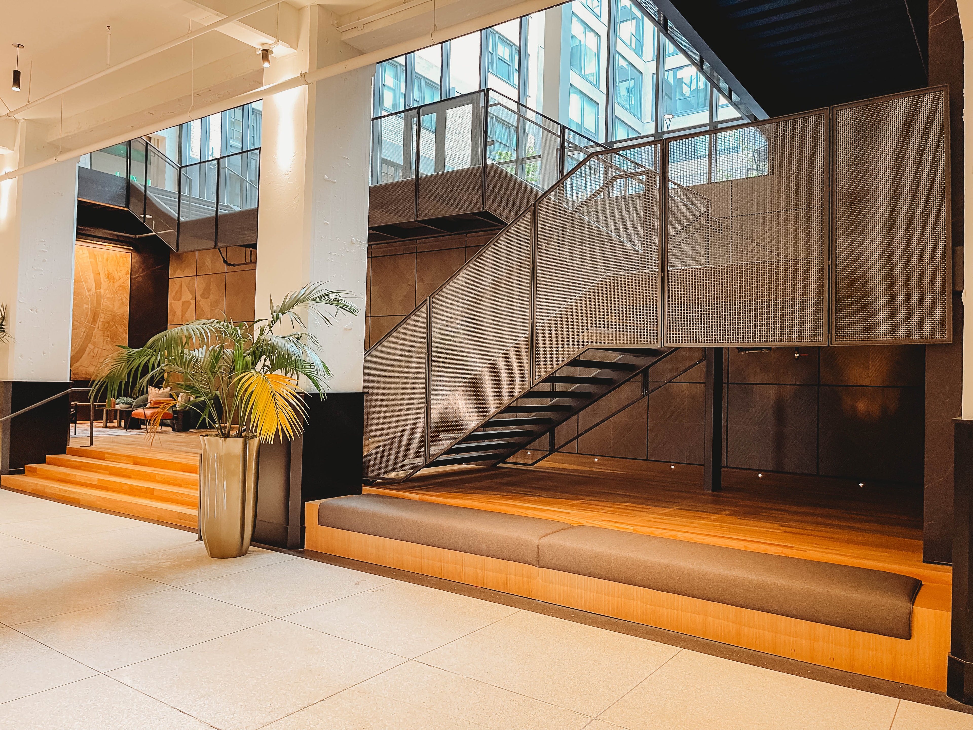 Butler Brothers Building Renovation custom metal stairs and mesh railings
