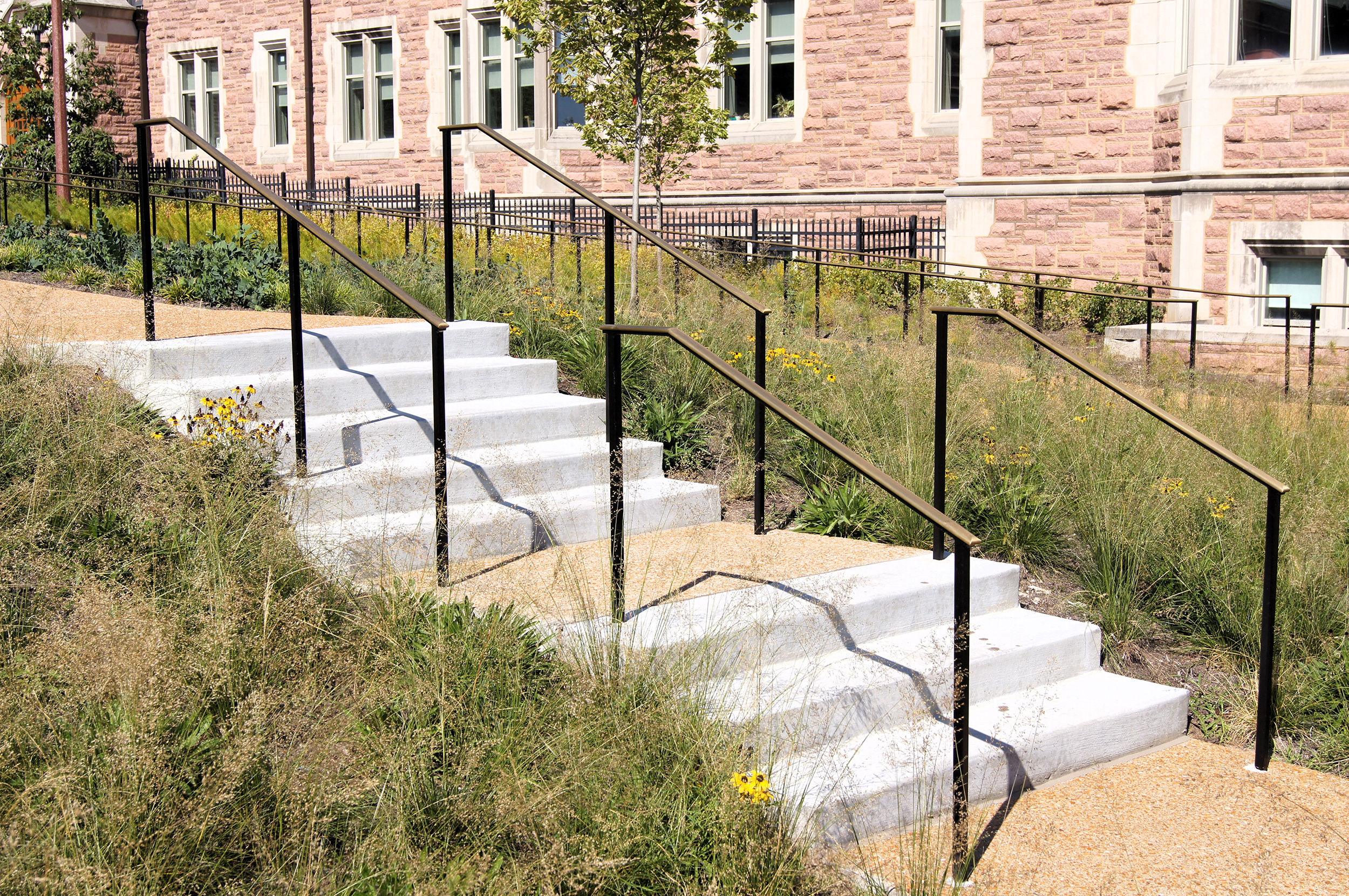 Washington University East End Enhancements ornamental brass rail
