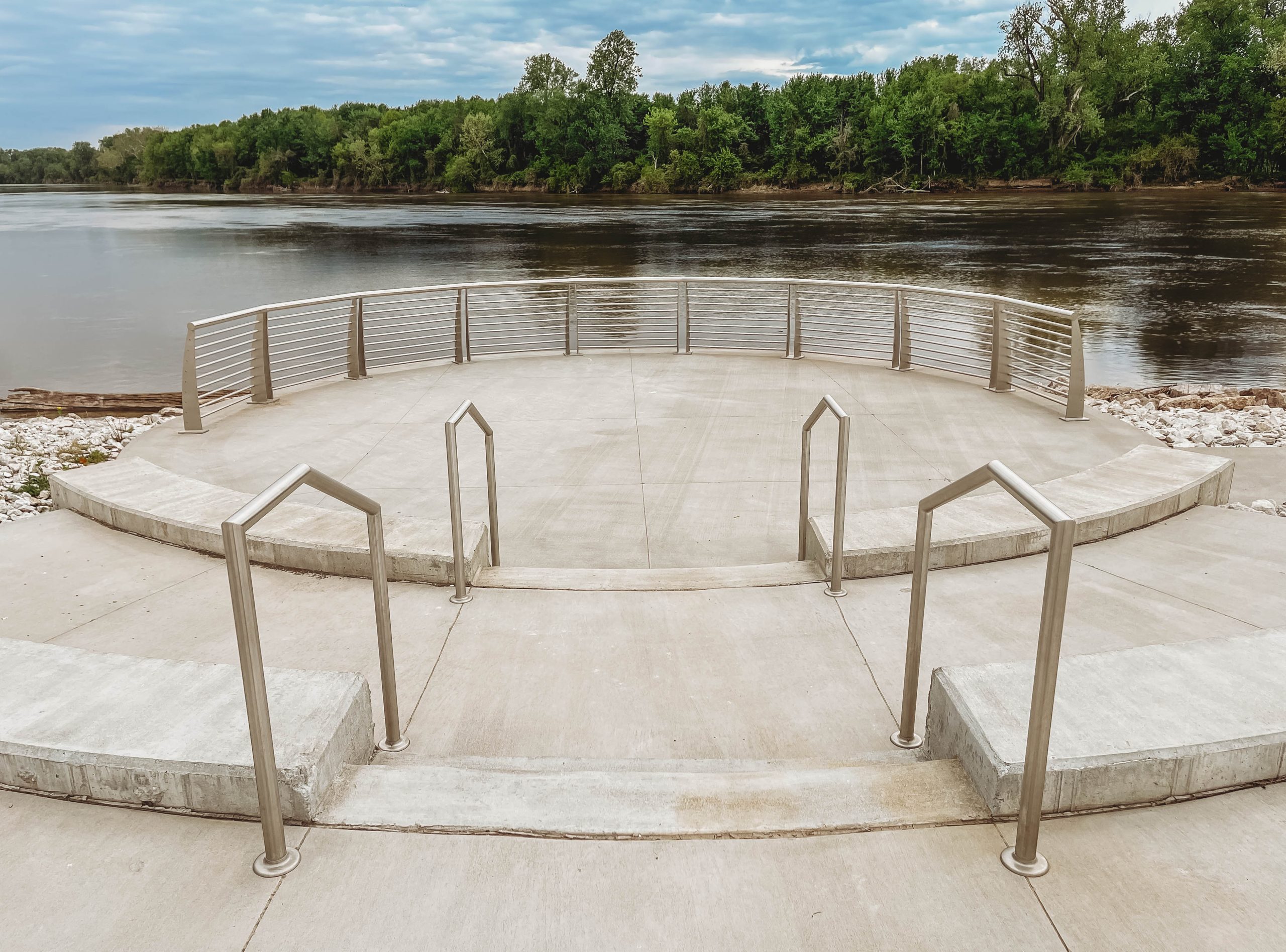 St. Charles County Riverside Overlook stainless handrails