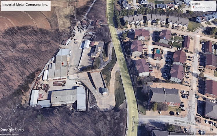 Aerial view of Imperial Metal Company facility