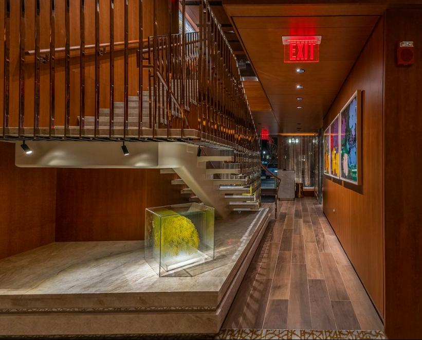 Tony's Restaurant in Centene Plaza Building B stainless handrails